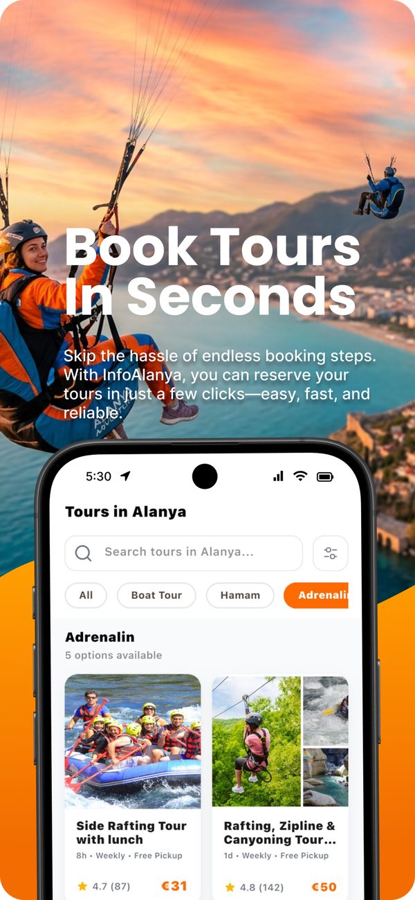 InfoAlanya app: book tours in seconds